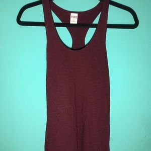 Maroon Racer Back Tank Top by PINK